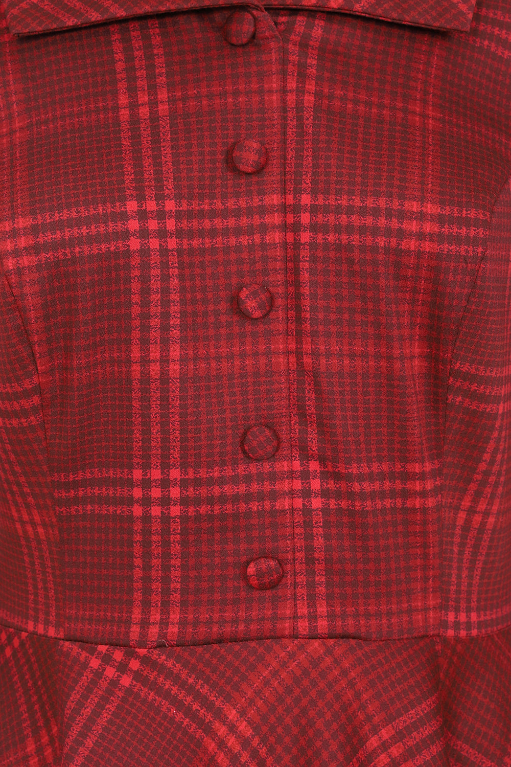 Vintage Tartan Winterkleid "Blake Check Swing Dress" - weinrot - Dotty&Dan